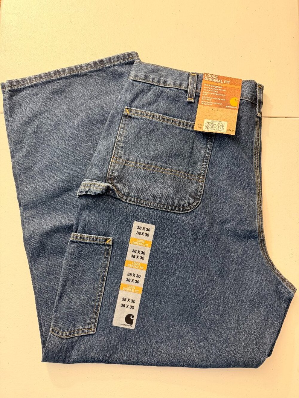 NWT Carhartt Loose Original Fit Work Dungaree Jeans – Size 38x30